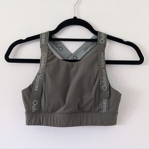 Outdoor Voices Green Snacks Strappy Sports Bra Womens XS
